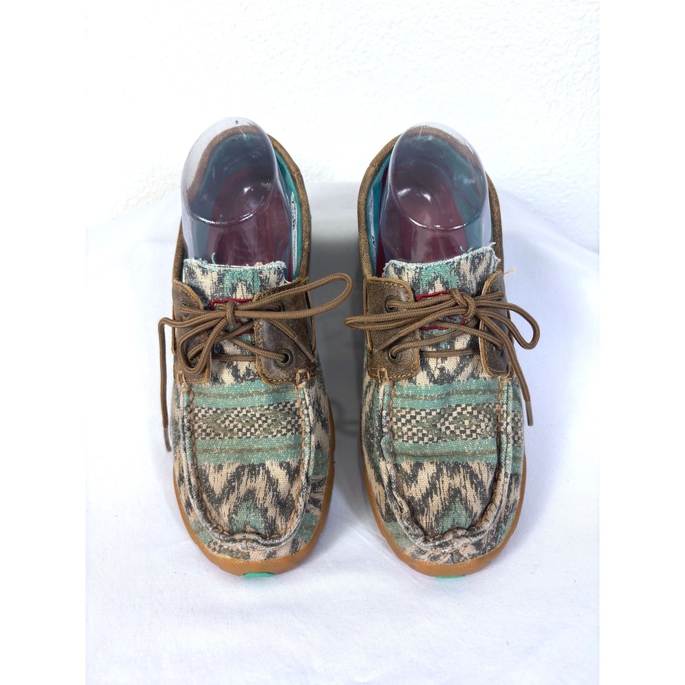 Twisted X Southwestern Lace Up Moc Toe Moccasins Boat Shoes Size 7.5 Comfort - Picture 3 of 7